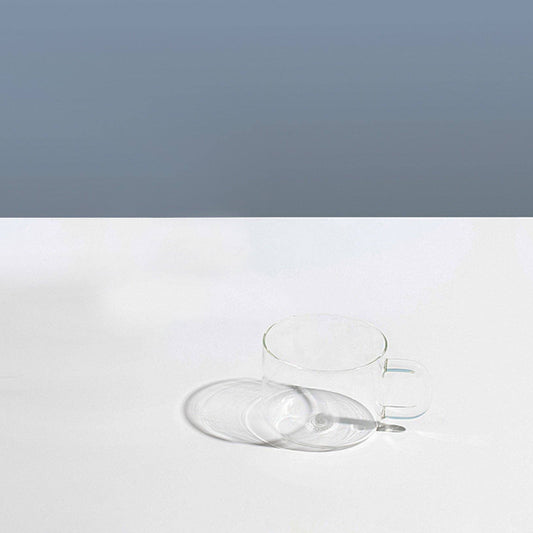 Clear glass tea mug