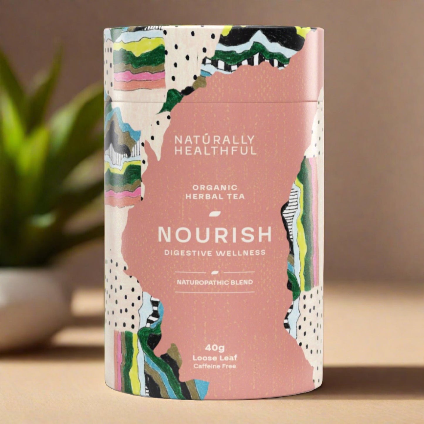 Nourish digestive organic wellness tea cylinder by Naturally Healthful