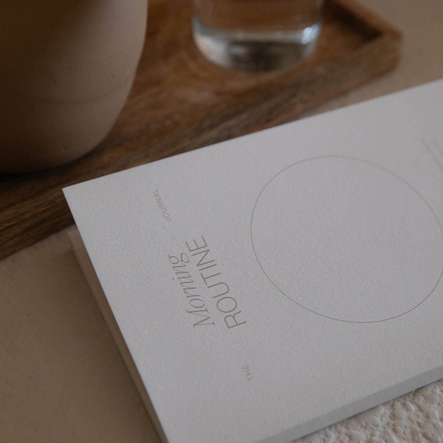 Morning routine journal on table