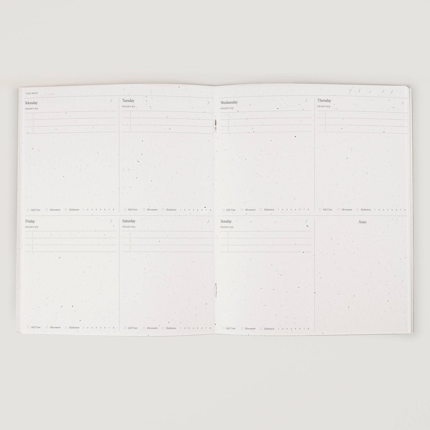 Weekly planner page