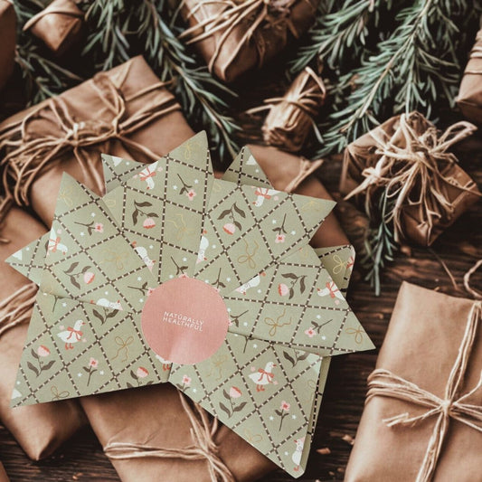 Naturally healthful origami gift card