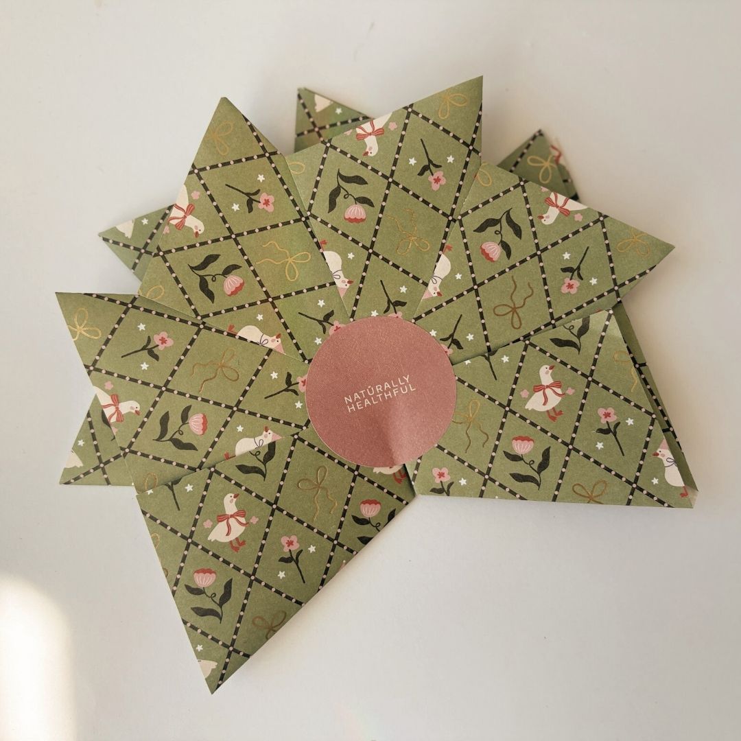 Naturally healthful origami gift card