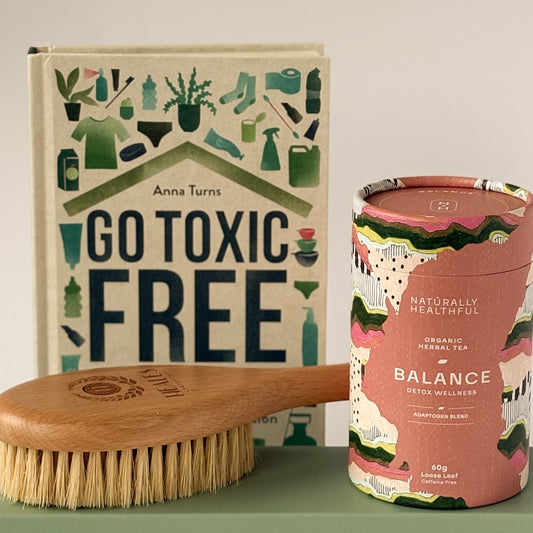 Go Toxic Free Book, Detox Wellness Tea, Body Brush