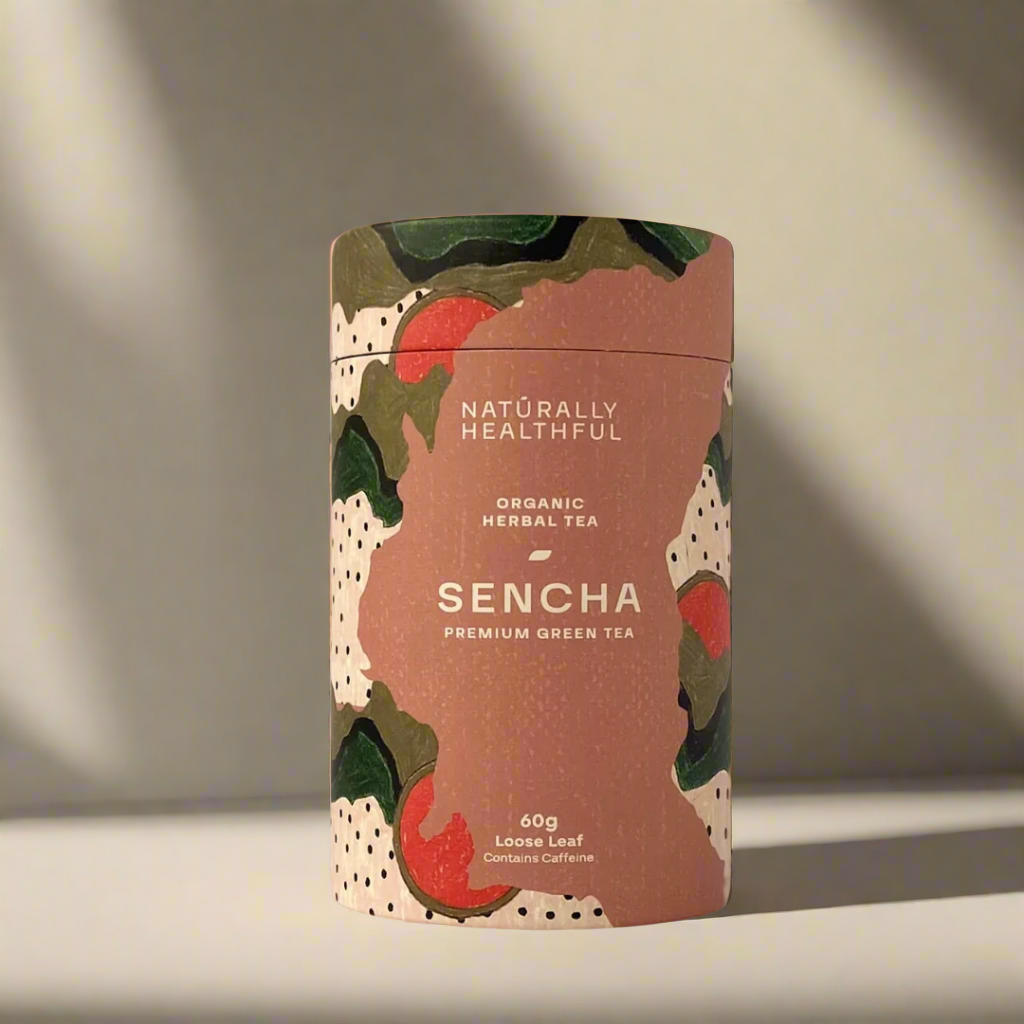 Sencha premium green tea cylinder