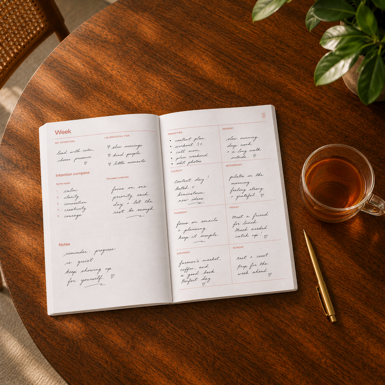 Purposeful weekly planner